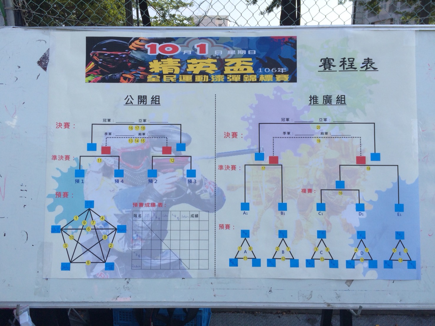 賽程表-熊麻吉漆彈團隊