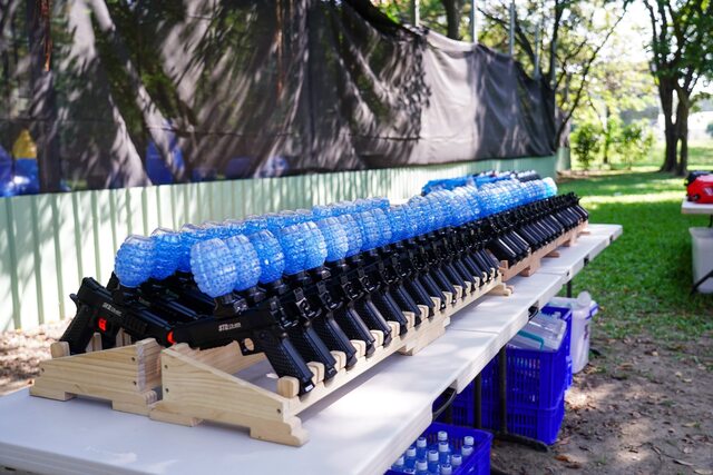 全國首創唯一水彈槍架展現專業設備與流程-熊麻吉親子戶外活動團隊