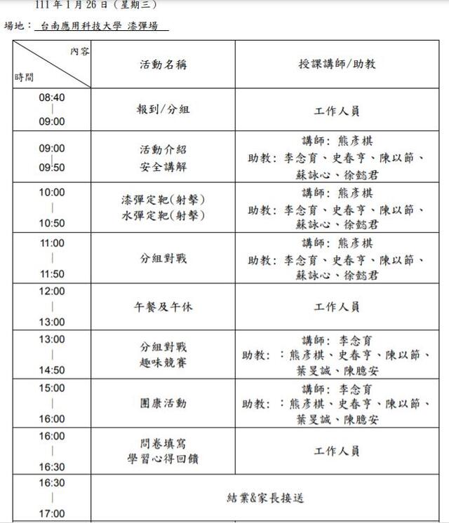 南應大漆彈冬令營-熊麻吉活動團隊（全台水彈優質團隊）