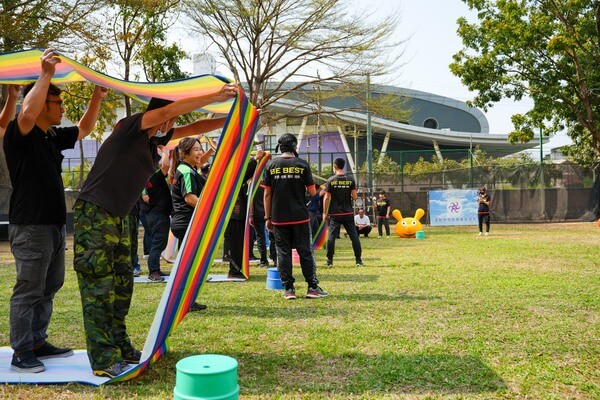 竹輪電動車公司春酒團康趣味競賽（台南應用科技大學漆彈場），團康活動趣味競賽設備租用、規劃、設計、帶領、主持：熊麻吉活動團隊提供完整專業服務